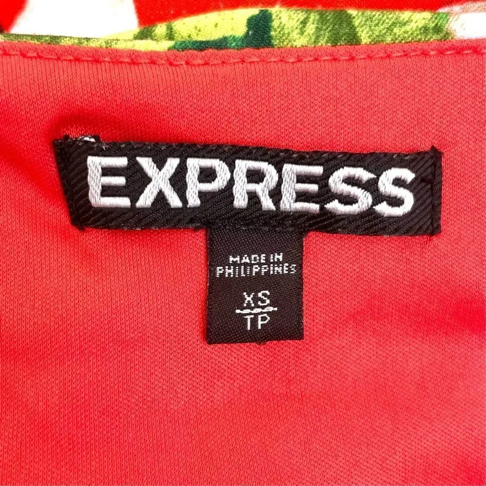 Express Tropical Floral Belted Mini Dress - Picture 5 of 5